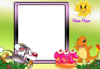 Надпись на рамке: Ням Ням. Надпись на рамке: Ням Ням.