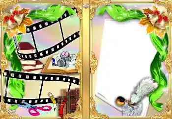 Надпись на рамке: Школьные годы