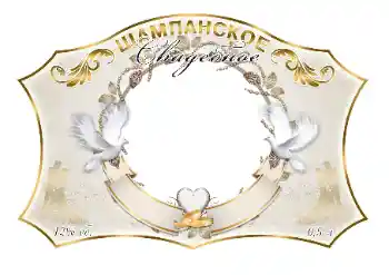 Фотоэффект из категории Этикетки № 130326. Надпись на рамке: Шампанское