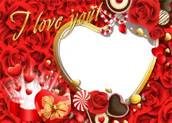 Надпись на рамке: I love you! Надпись на рамке: I love you!