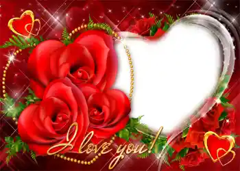 Надпись на рамке: I love you! Надпись на рамке: I love you!