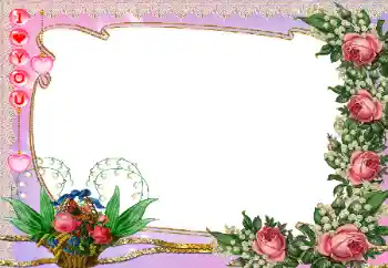 Надпись на рамке: I love you