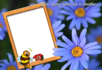 Надпись на рамке: Все мои мысли о тебе...