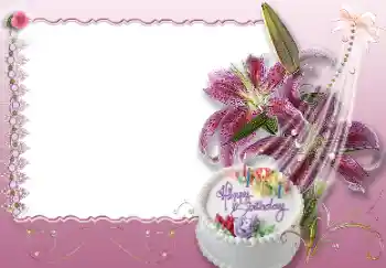 Фотоэффект из категории Открытки на День Рождения № 64012. Надпись на рамке: Happy Birthday