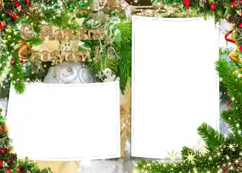 Фотоэффект из категории Открытки на Новый Год № 1461. Надпись на рамке: С Новым Годом!