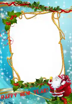 Фотоэффект из категории Открытки на Новый Год № 3307. Надпись на рамке: Happy New Year!