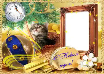Фотоэффект из категории Открытки на Новый Год № 636. Надпись на рамке: С Новым Годом!