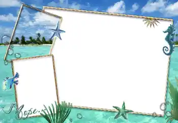 Надпись на рамке: На море